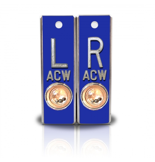 Aluminum Position Indicator X Ray Markers- Brilliant Blue Solid Color